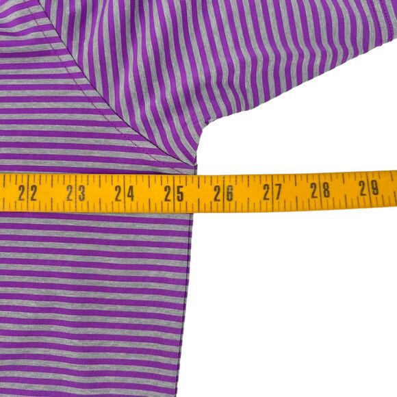 NWT FootJoy Men's ProDry Stretch Lisle Stripe Polo Shirt Violet/Heather Gray XL - Picture 9 of 10